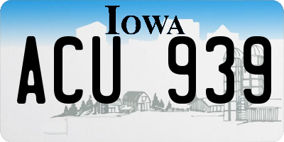 IA license plate ACU939