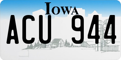 IA license plate ACU944
