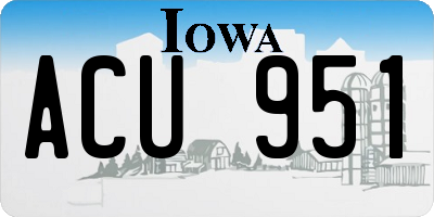 IA license plate ACU951