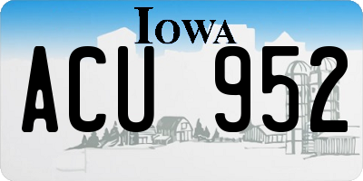 IA license plate ACU952