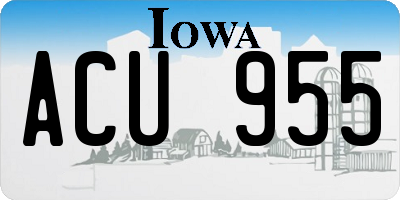 IA license plate ACU955