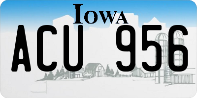 IA license plate ACU956