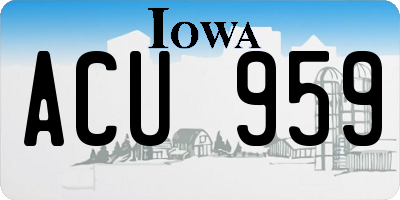 IA license plate ACU959