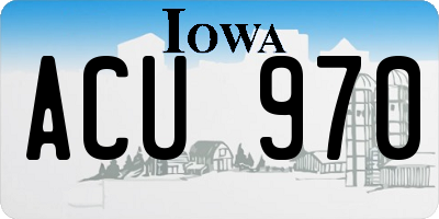 IA license plate ACU970