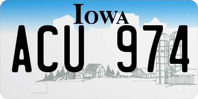 IA license plate ACU974