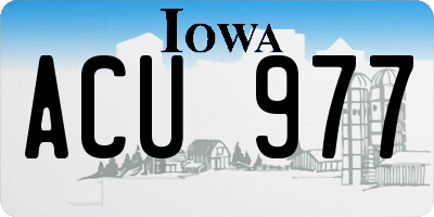 IA license plate ACU977