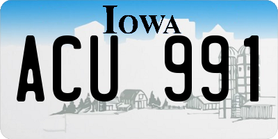 IA license plate ACU991