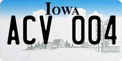 IA license plate ACV004