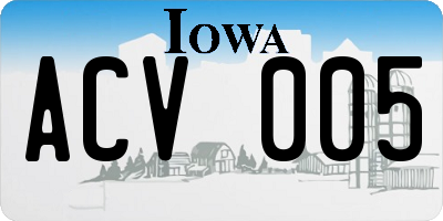 IA license plate ACV005