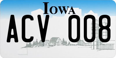 IA license plate ACV008