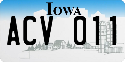 IA license plate ACV011