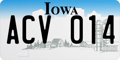 IA license plate ACV014