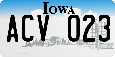 IA license plate ACV023