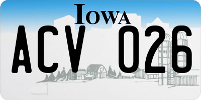 IA license plate ACV026
