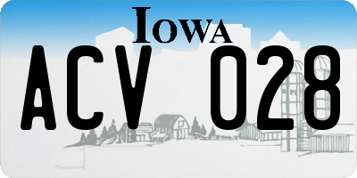 IA license plate ACV028