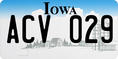 IA license plate ACV029