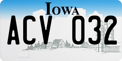 IA license plate ACV032