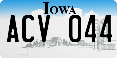IA license plate ACV044