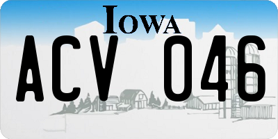 IA license plate ACV046