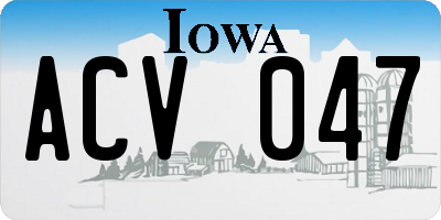 IA license plate ACV047