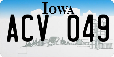 IA license plate ACV049