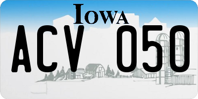 IA license plate ACV050