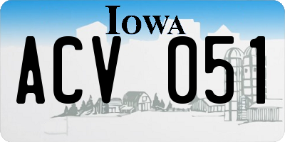 IA license plate ACV051
