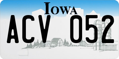 IA license plate ACV052