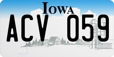 IA license plate ACV059