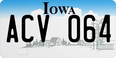 IA license plate ACV064