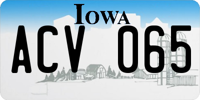 IA license plate ACV065