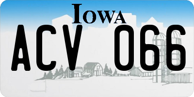 IA license plate ACV066