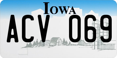 IA license plate ACV069