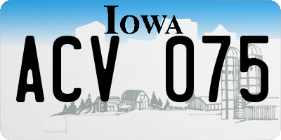 IA license plate ACV075