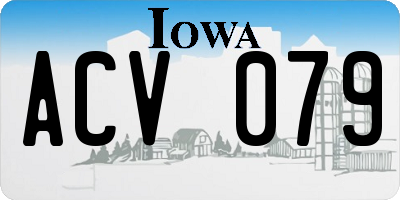 IA license plate ACV079