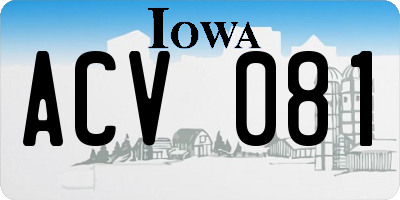 IA license plate ACV081