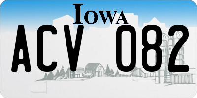 IA license plate ACV082