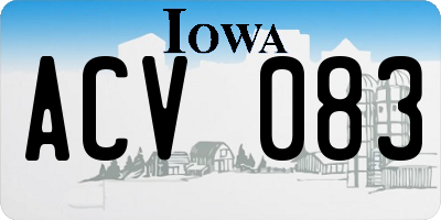 IA license plate ACV083