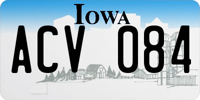 IA license plate ACV084