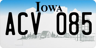 IA license plate ACV085