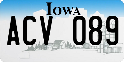IA license plate ACV089