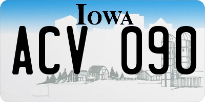 IA license plate ACV090