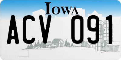 IA license plate ACV091