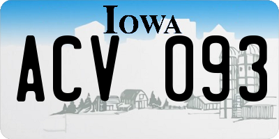 IA license plate ACV093