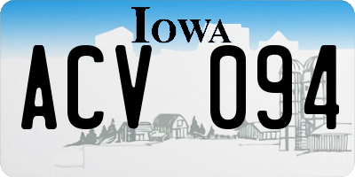 IA license plate ACV094