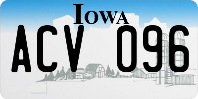 IA license plate ACV096