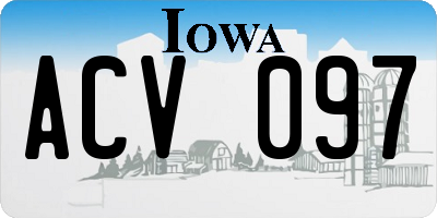 IA license plate ACV097