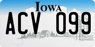 IA license plate ACV099