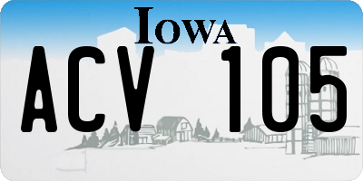 IA license plate ACV105
