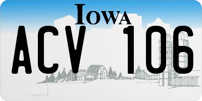 IA license plate ACV106
